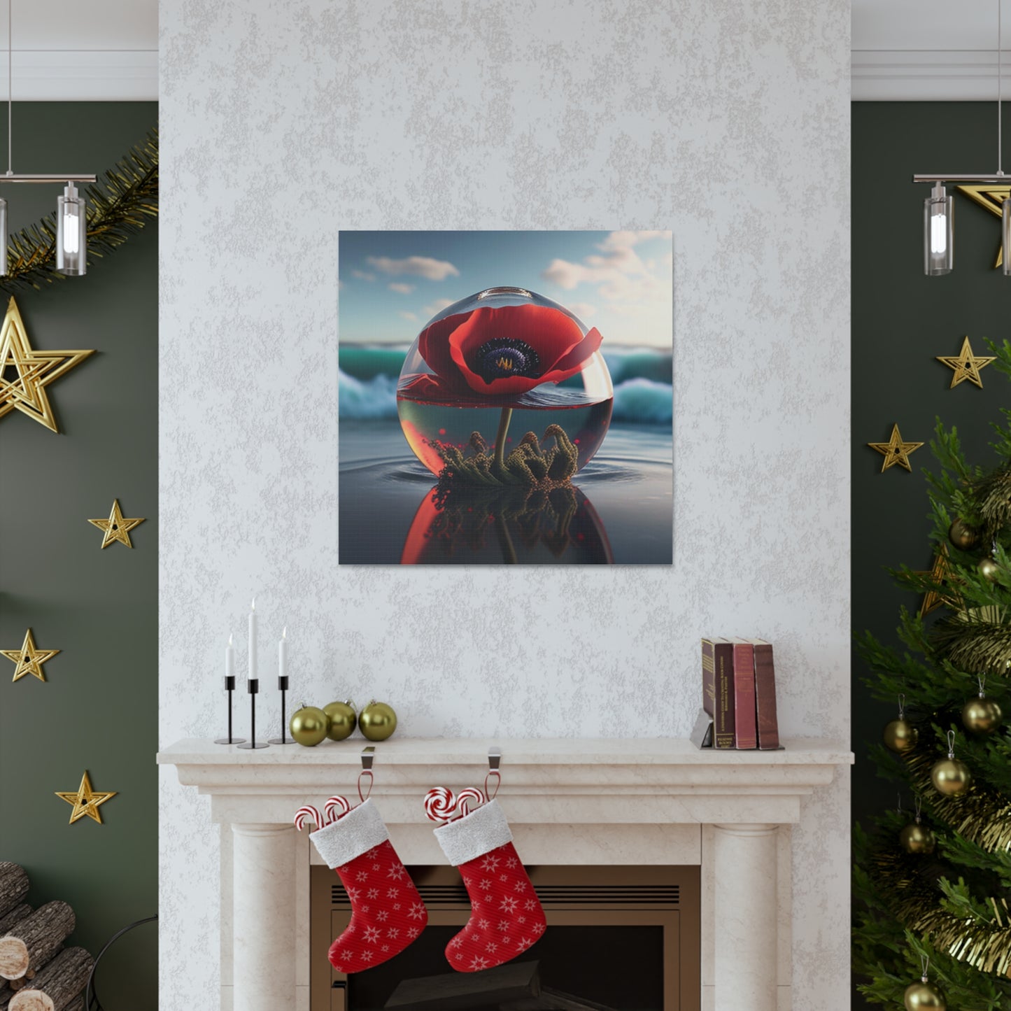 Canvas Gallery Wraps Red Anemone in a Vase 4