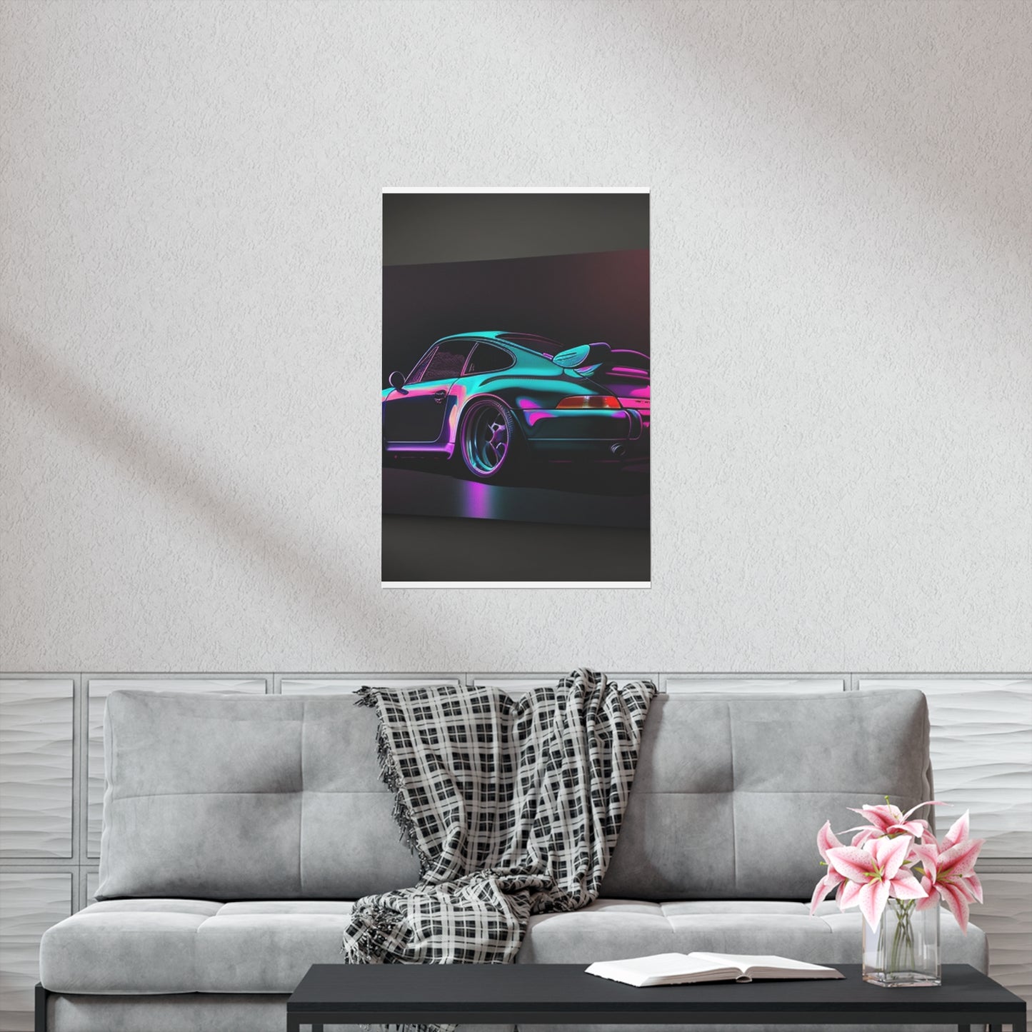 Premium Matte Vertical Posters Porsche Purple 1