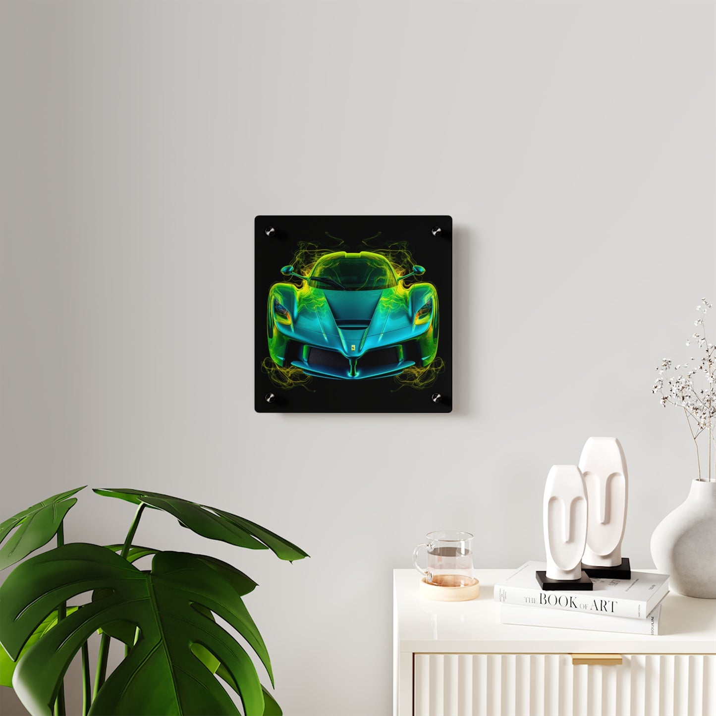 Acrylic Wall Art Panels Ferrari Neon 2