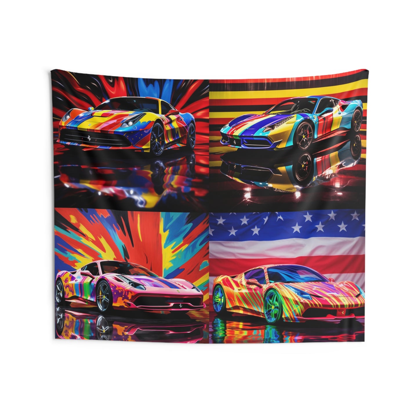 Indoor Wall Tapestries Hyper Colorfull Ferrari 5