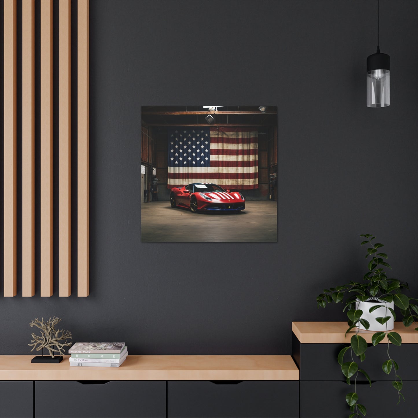 Canvas Gallery Wraps American Flag Farrari 4