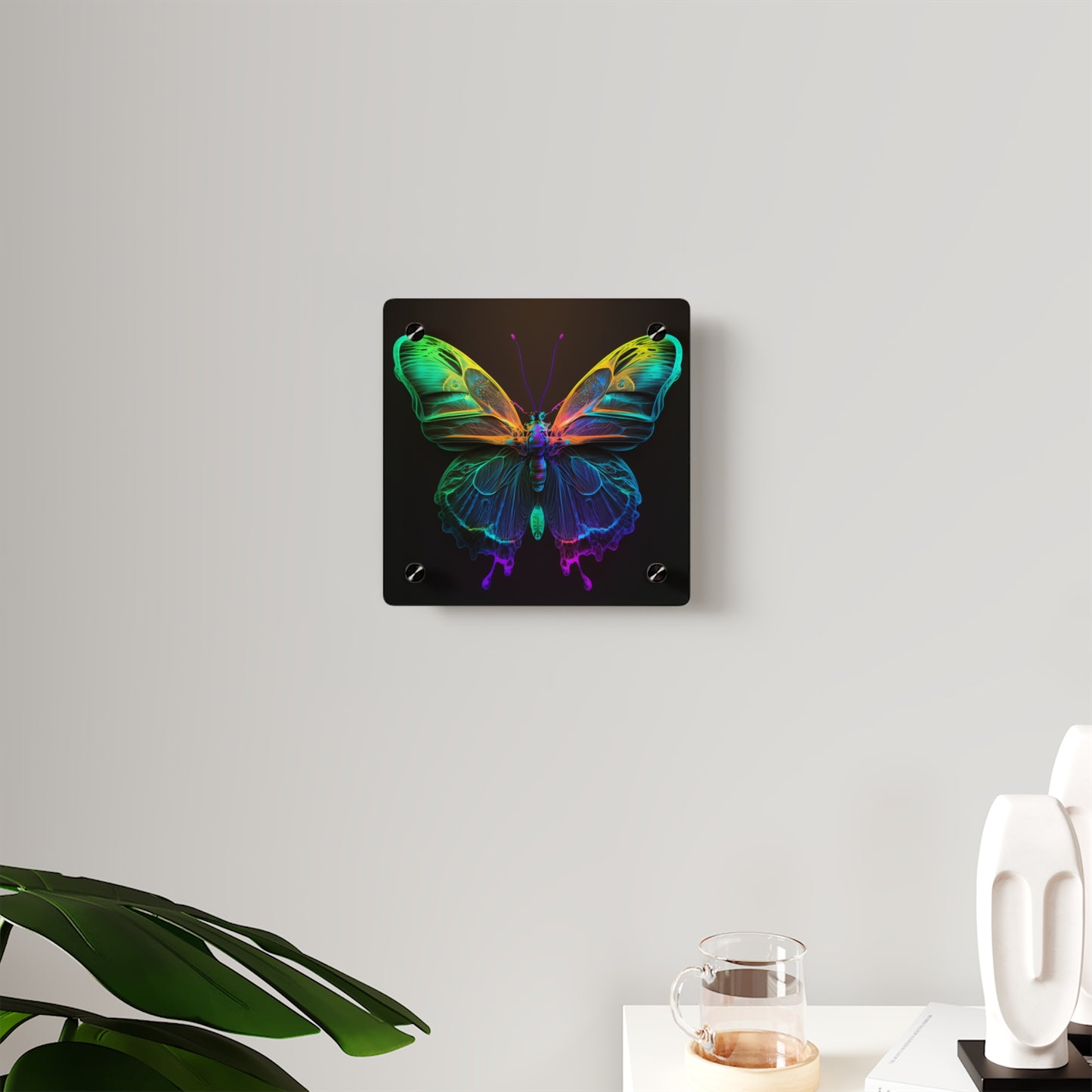 Acrylic Wall Art Panels Raw Hyper Color Butterfly 3