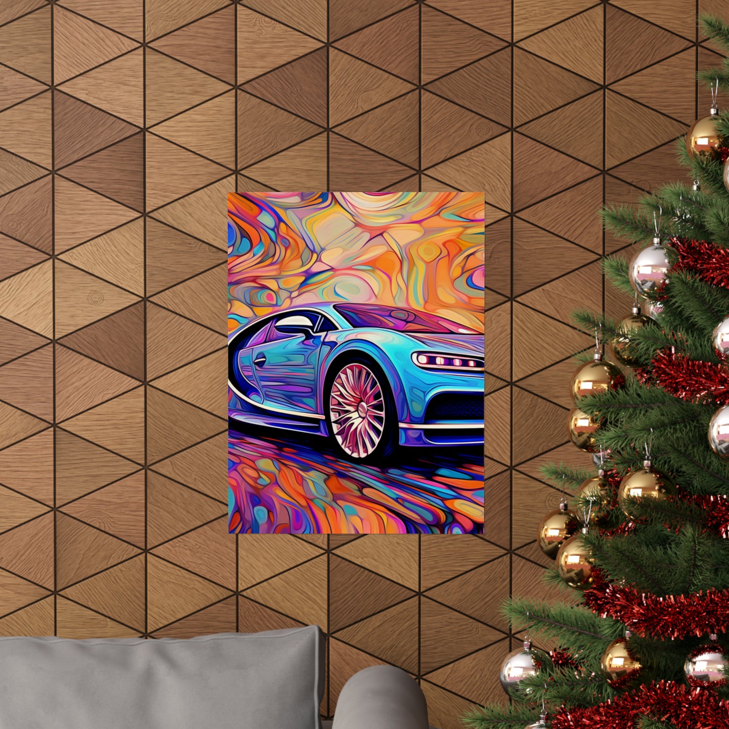 Premium Matte Vertical Posters Bugatti Abstract Concept 3