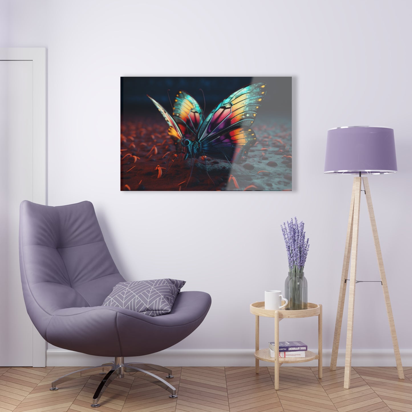 Acrylic Prints Hyper Colorful Butterfly Macro 1