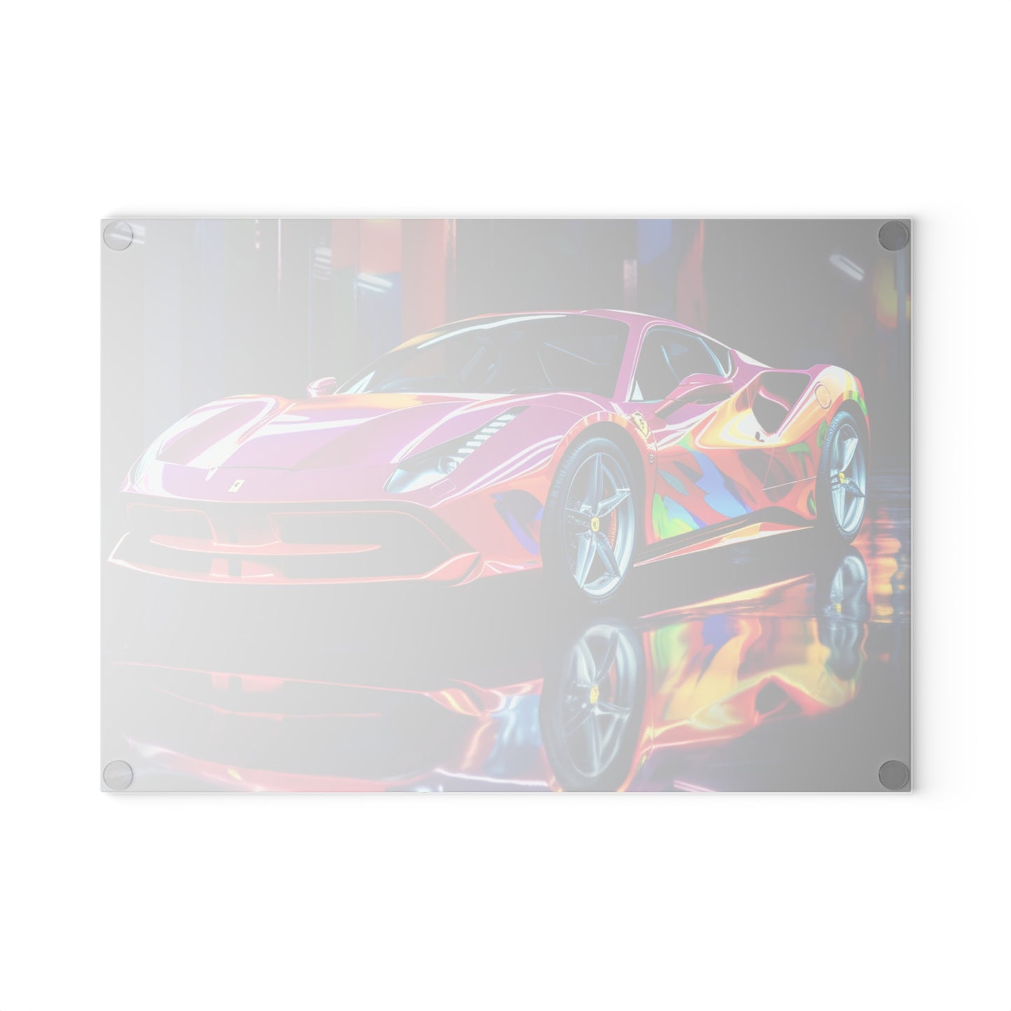 Glass Cutting Board Pink Macro Ferrari 1