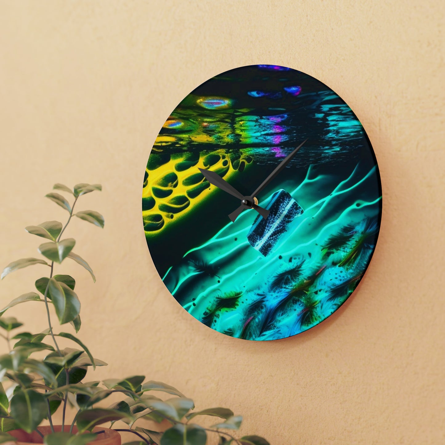 Acrylic Wall Clock Florescent Glow 2