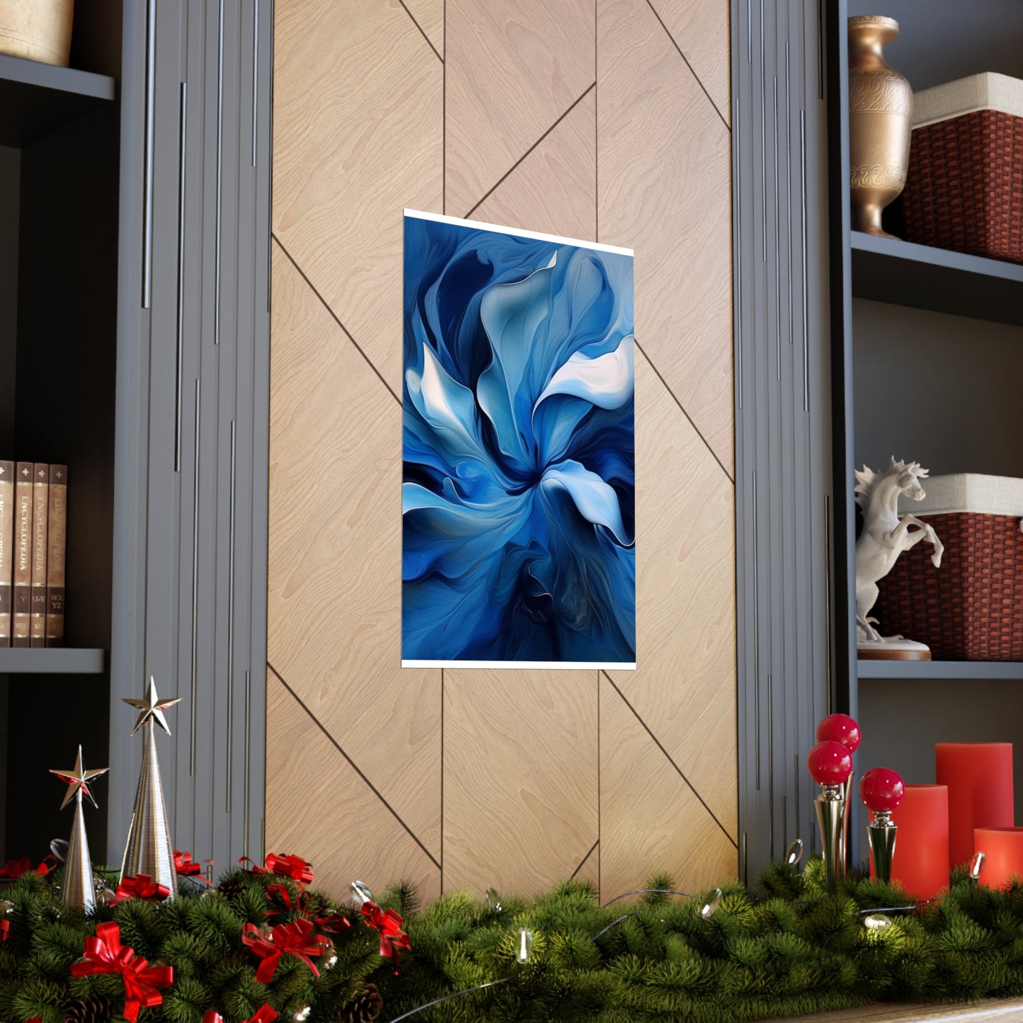 Premium Matte Vertical Posters Abstract Blue Tulip 4