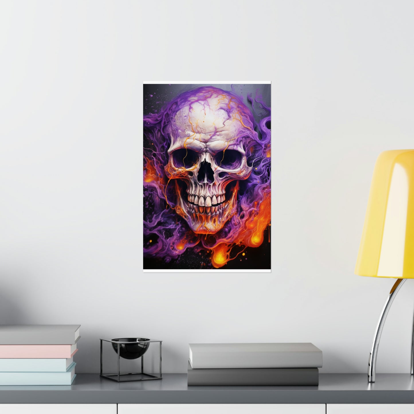 Premium Matte Vertical Posters Skull Flames 2