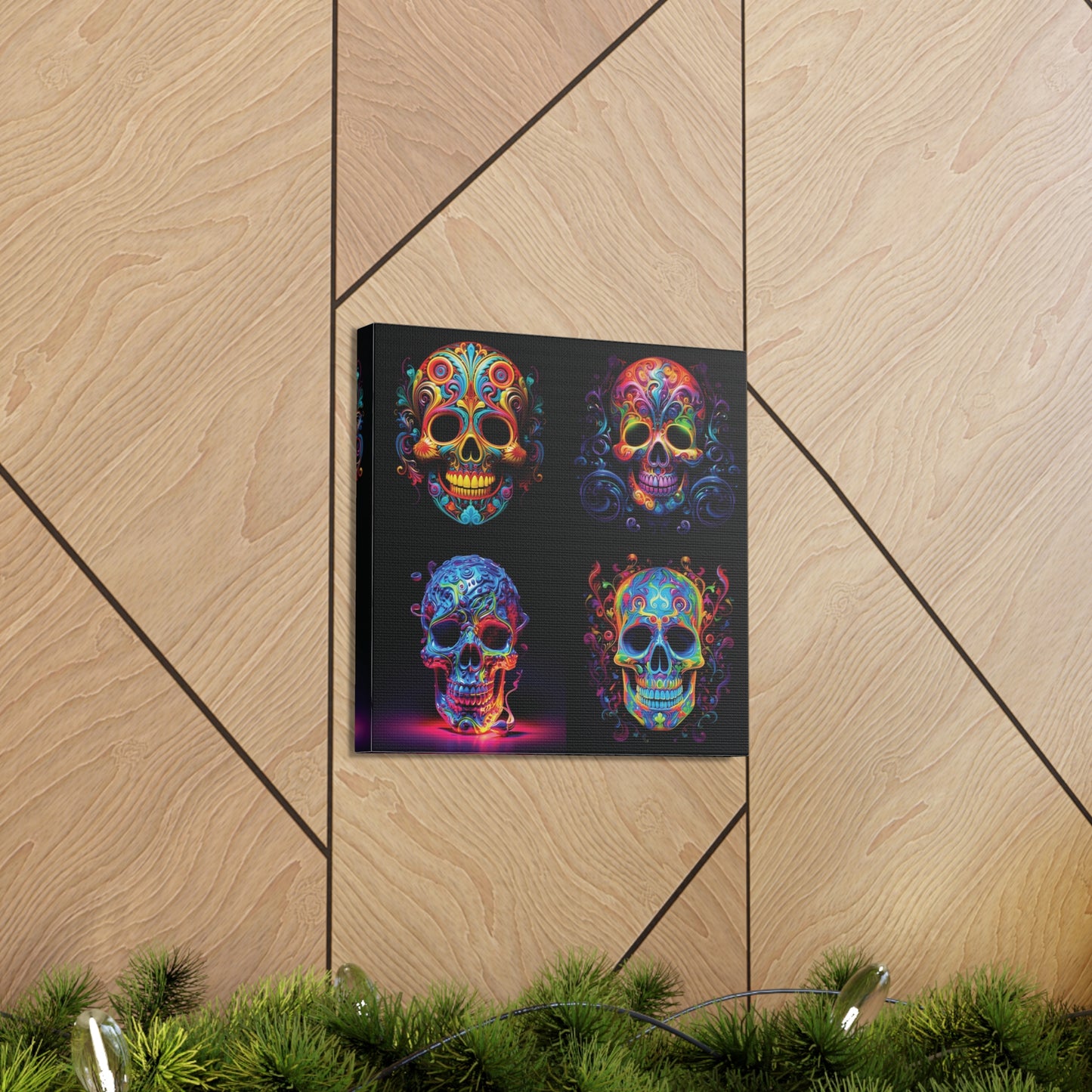 Canvas Gallery Wraps Macro Skull Color 5