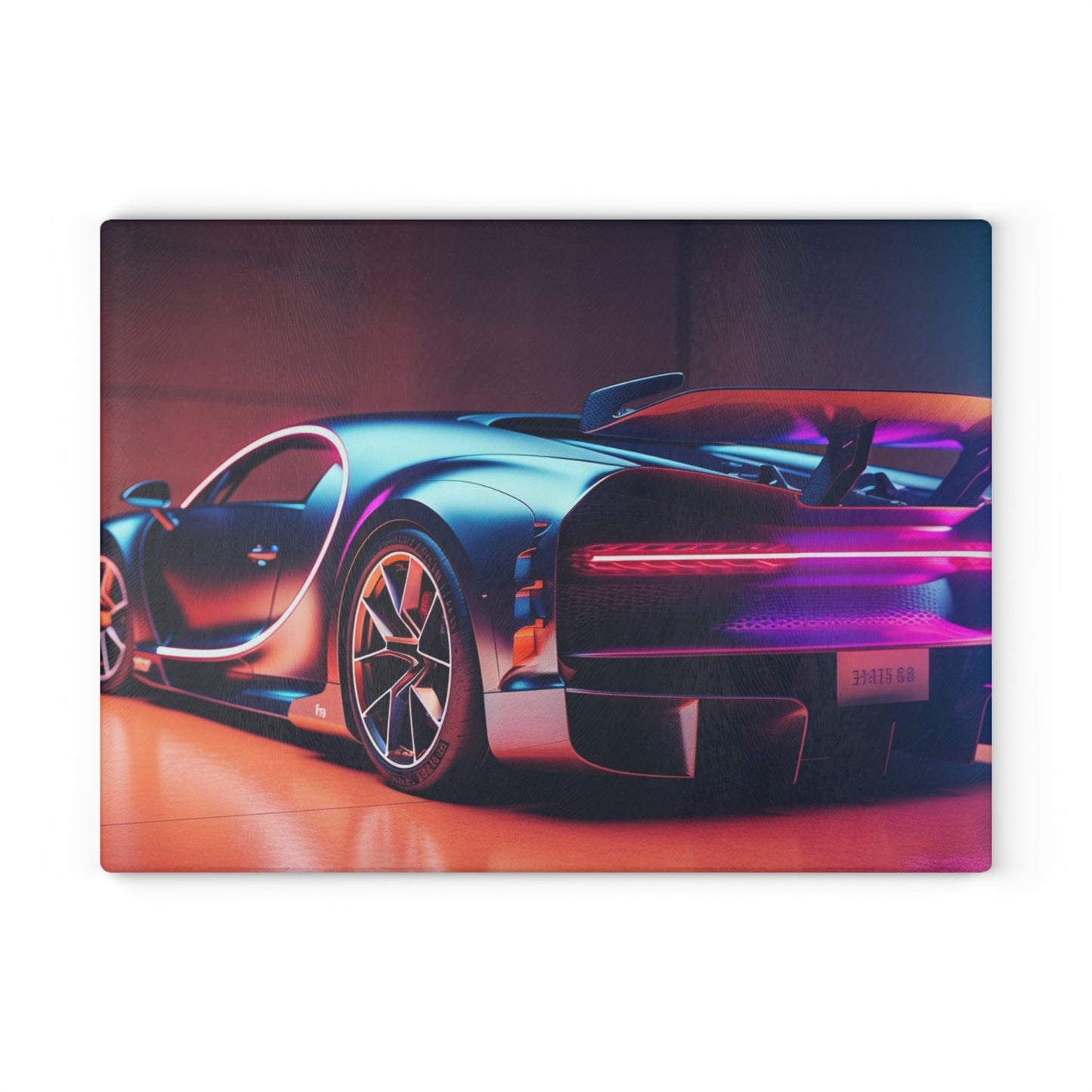 Glass Cutting Board Hyper Bugatti Neon Chiron 2