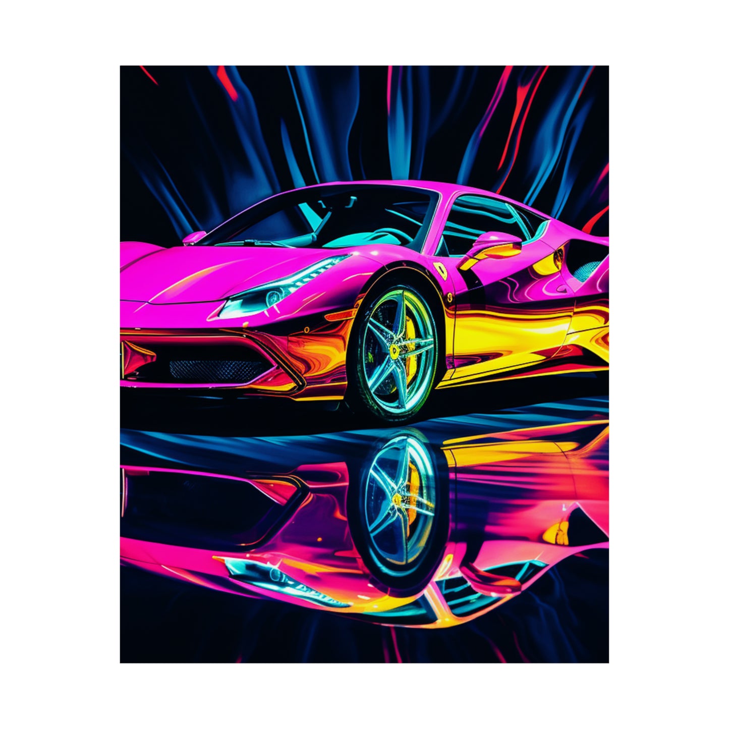 Premium Matte Vertical Posters Pink Macro Ferrari 3