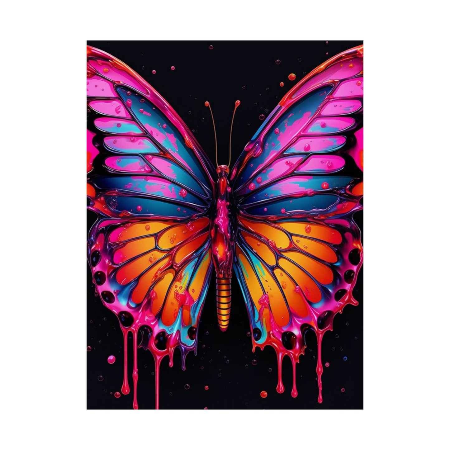 Premium Matte Vertical Posters Pink Butterfly Flair 1