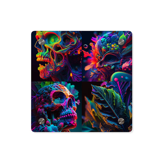 Acrylic Wall Art Panels Florescent Skull Death 5