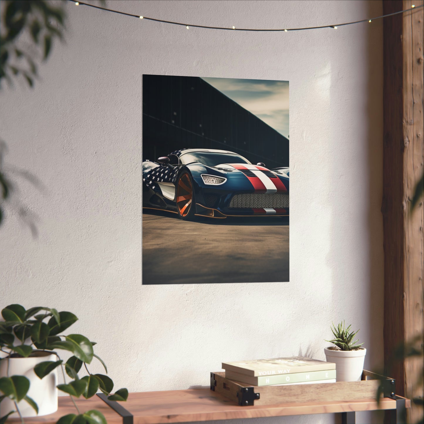 Premium Matte Vertical Posters Bugatti Flag American 2