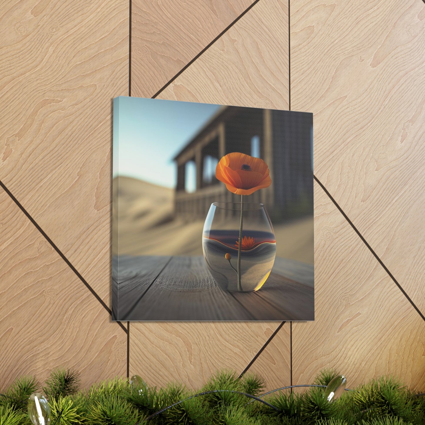 Canvas Gallery Wraps Poppy in a Glass Vase 4