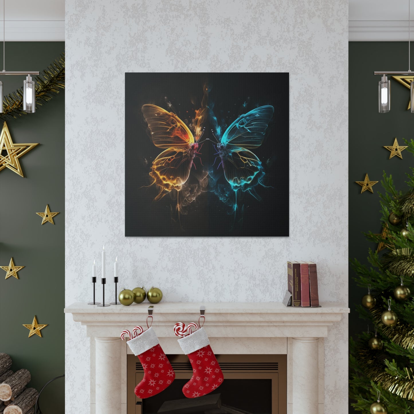 Canvas Gallery Wraps Kiss Neon Butterfly 7