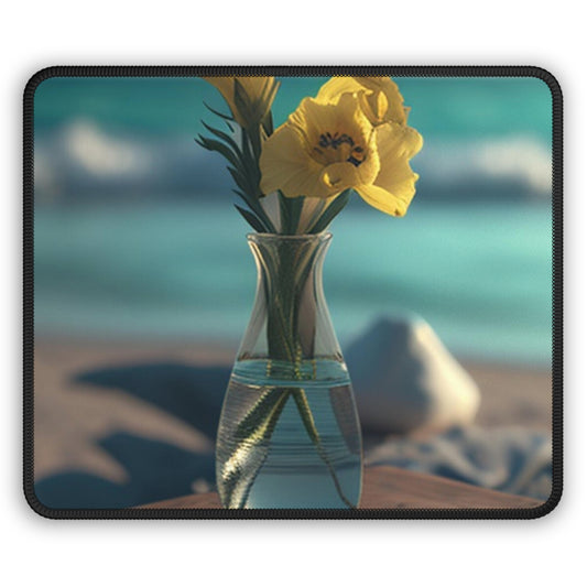 Gaming Mouse Pad  Yellow Gladiolus glass 4