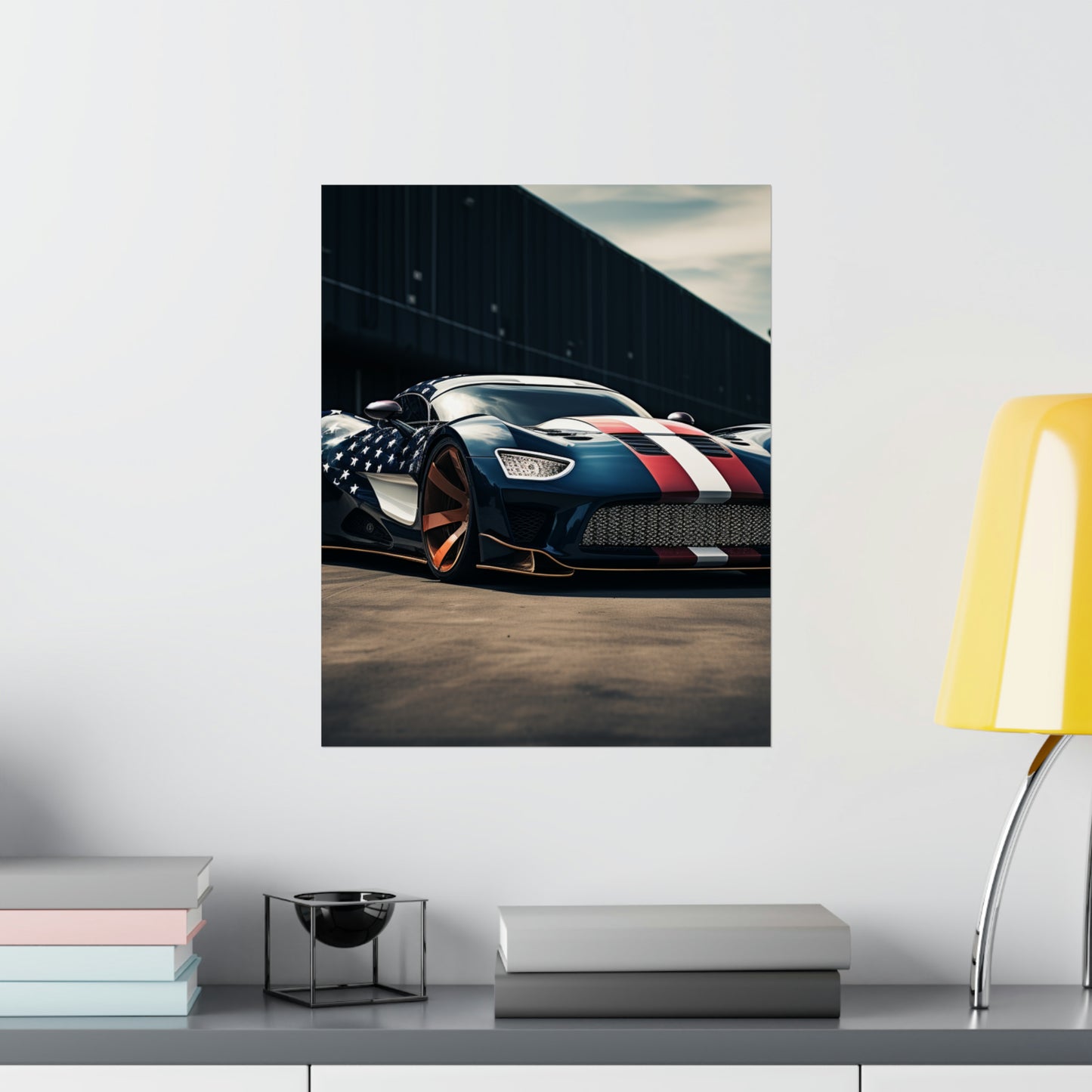 Premium Matte Vertical Posters Bugatti Flag American 2