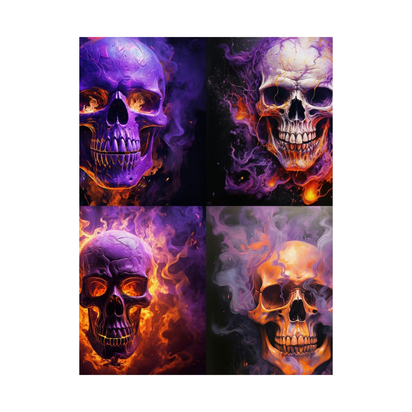 Premium Matte Vertical Posters Skull Flames 5