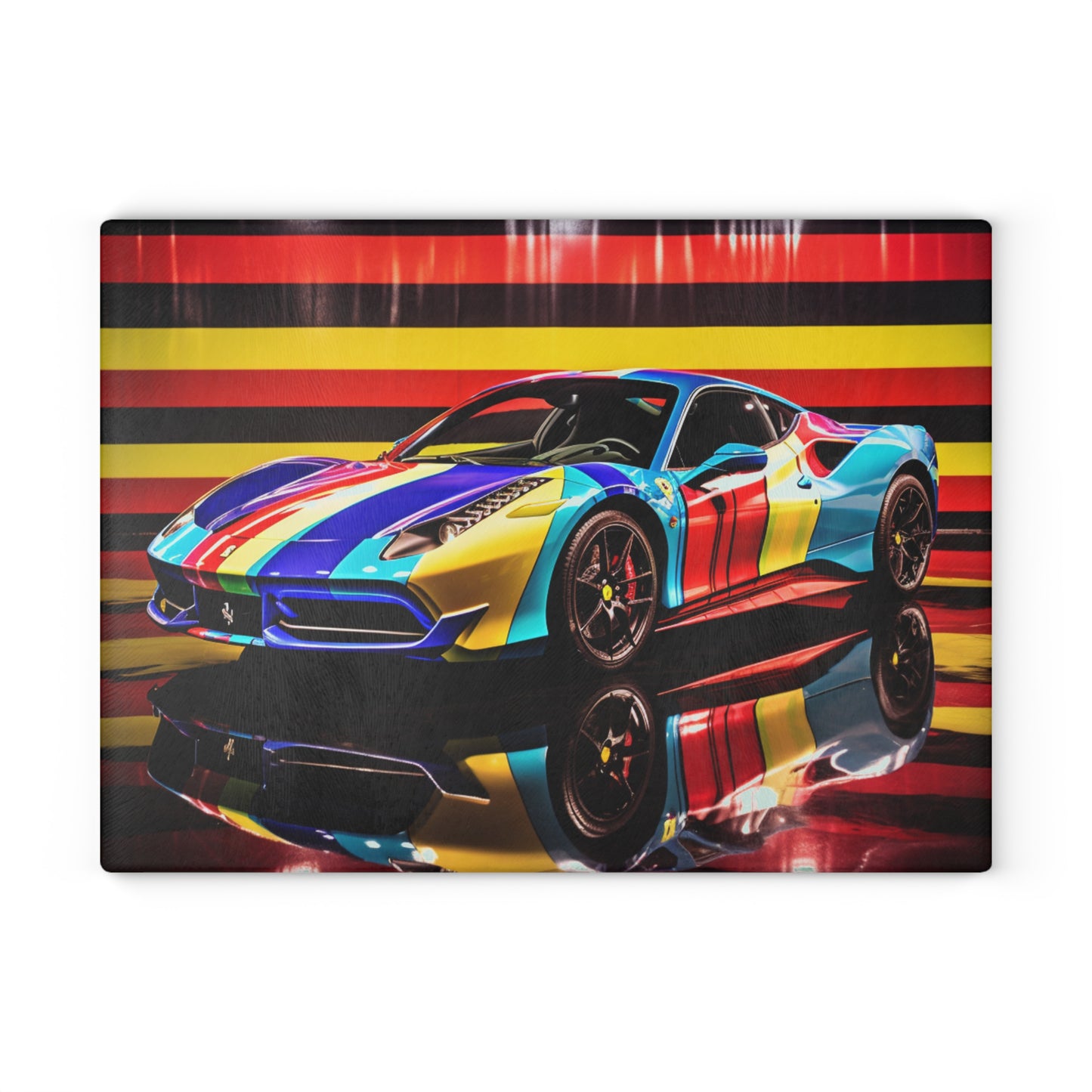 Glass Cutting Board Hyper Colorfull Ferrari 2