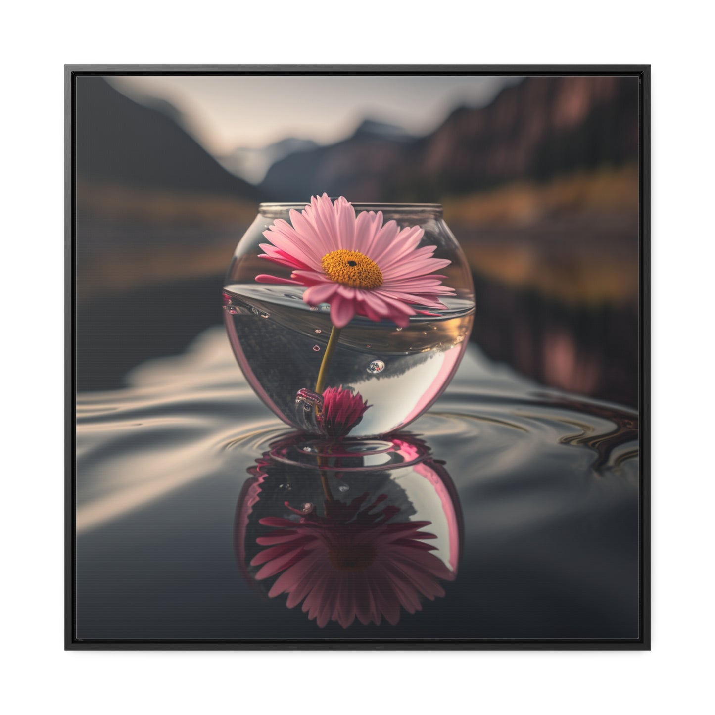 Gallery Canvas Wraps, Square Frame Daisy in a vase 3