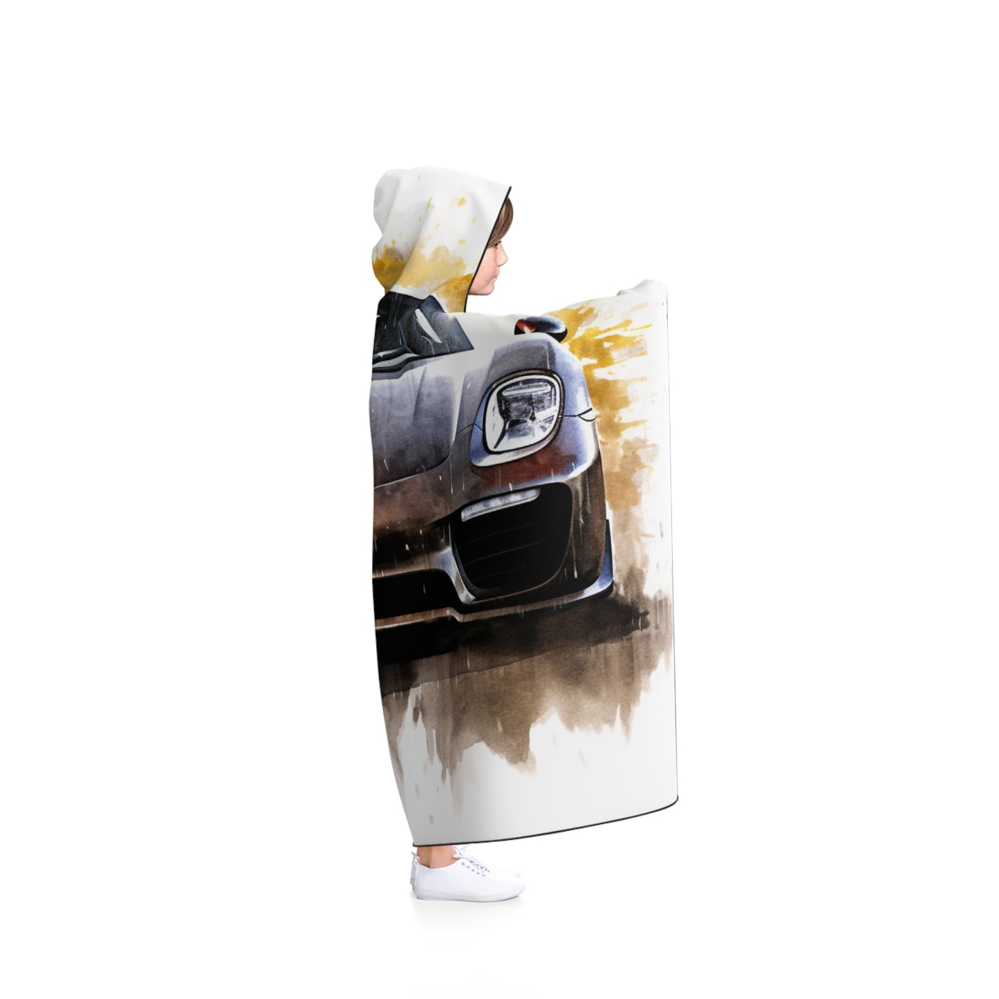Hooded Blanket 918 Spyder white background driving fast with water splashing 1