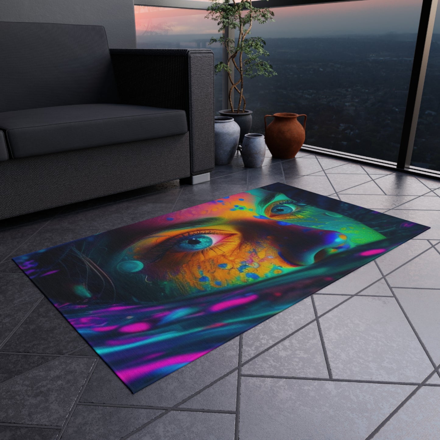 Outdoor Rug  Florescent Glow 3