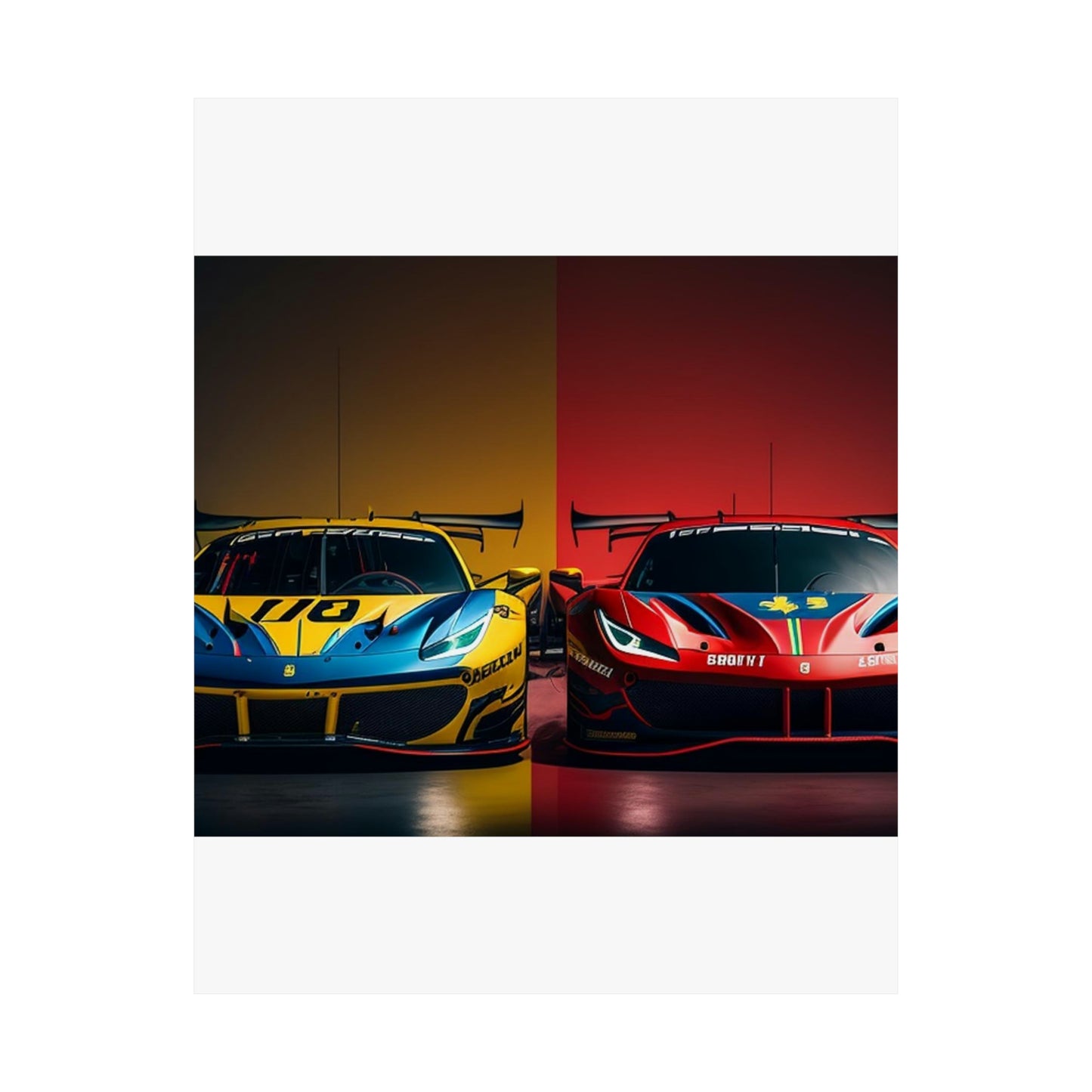 Premium Matte Vertical Posters Ferrari Red Blue 3