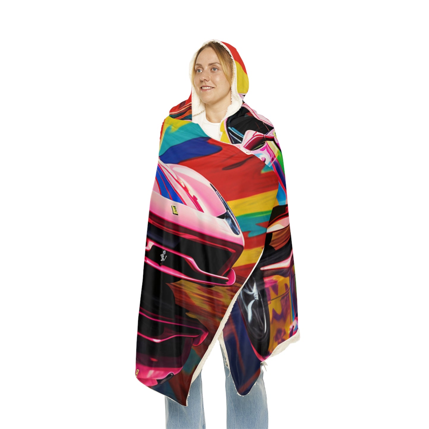 Snuggle Hooded Blanket Hyper Colorfull Ferrari 3