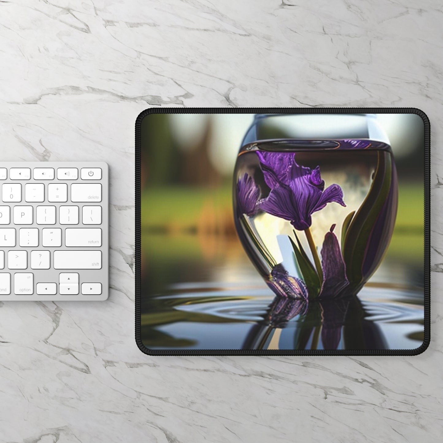 Gaming Mouse Pad  Purple Iris in a vase 3