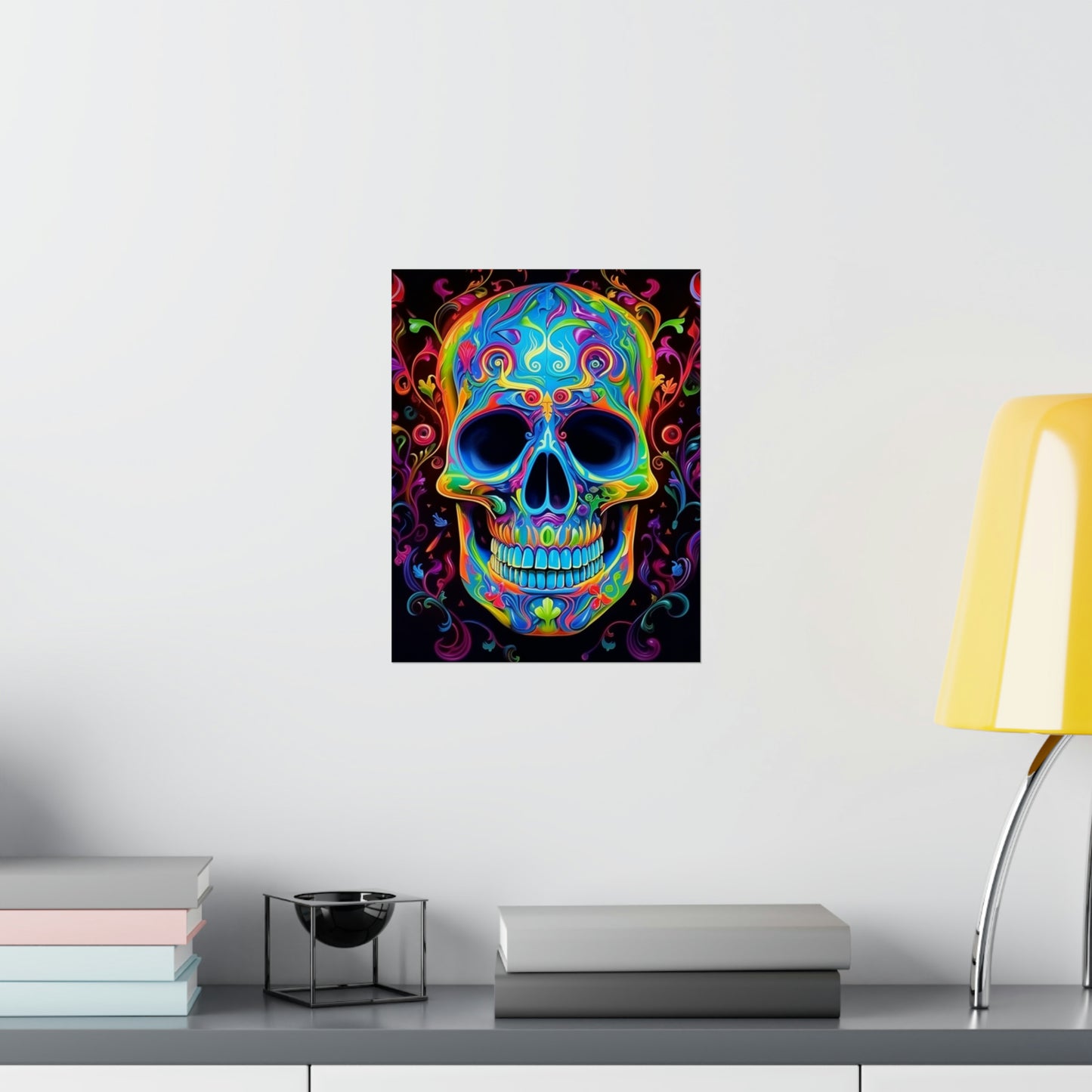 Premium Matte Vertical Posters Macro Skull Color 4