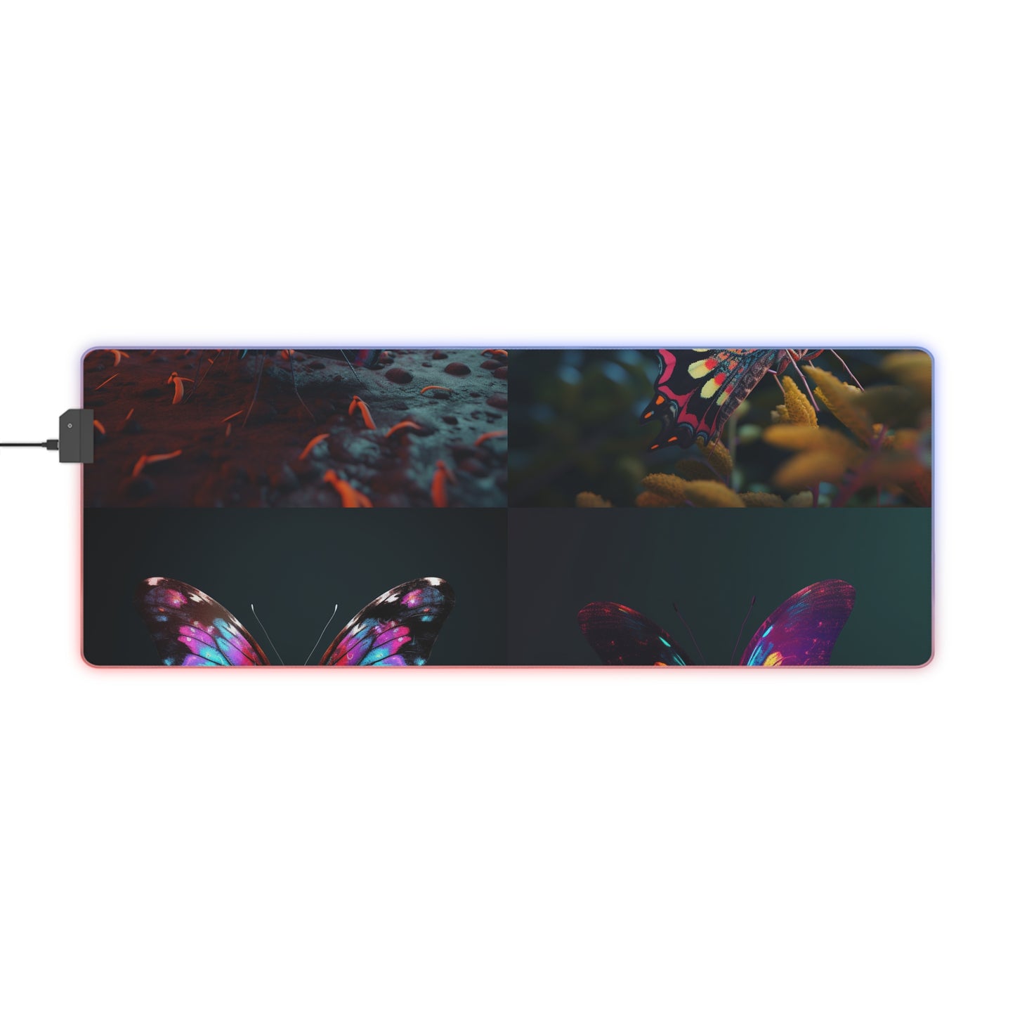 LED Gaming Mouse Pad Hyper Colorful Butterfly Macro 5