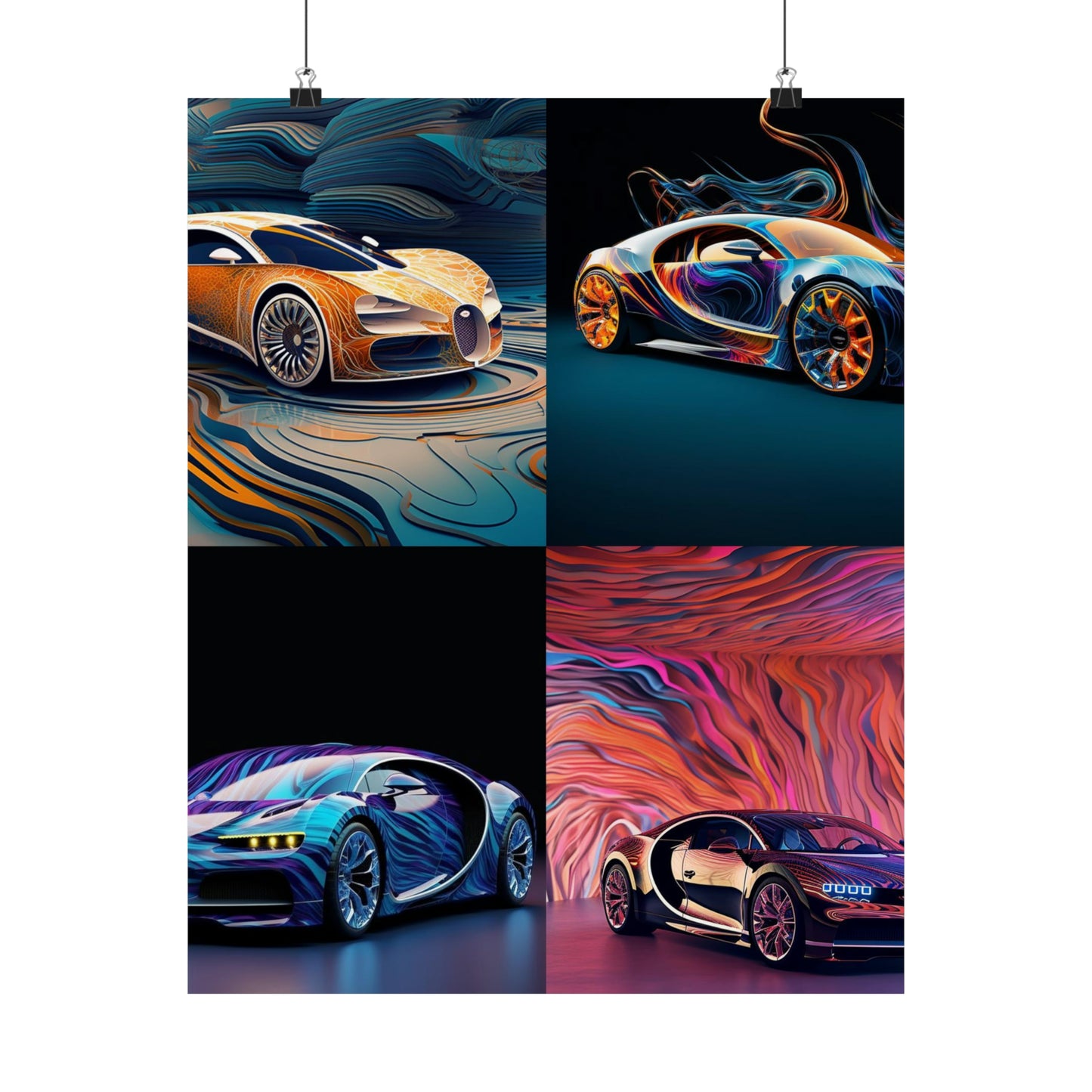 Premium Matte Vertical Posters Bugatti Abstract Flair 5