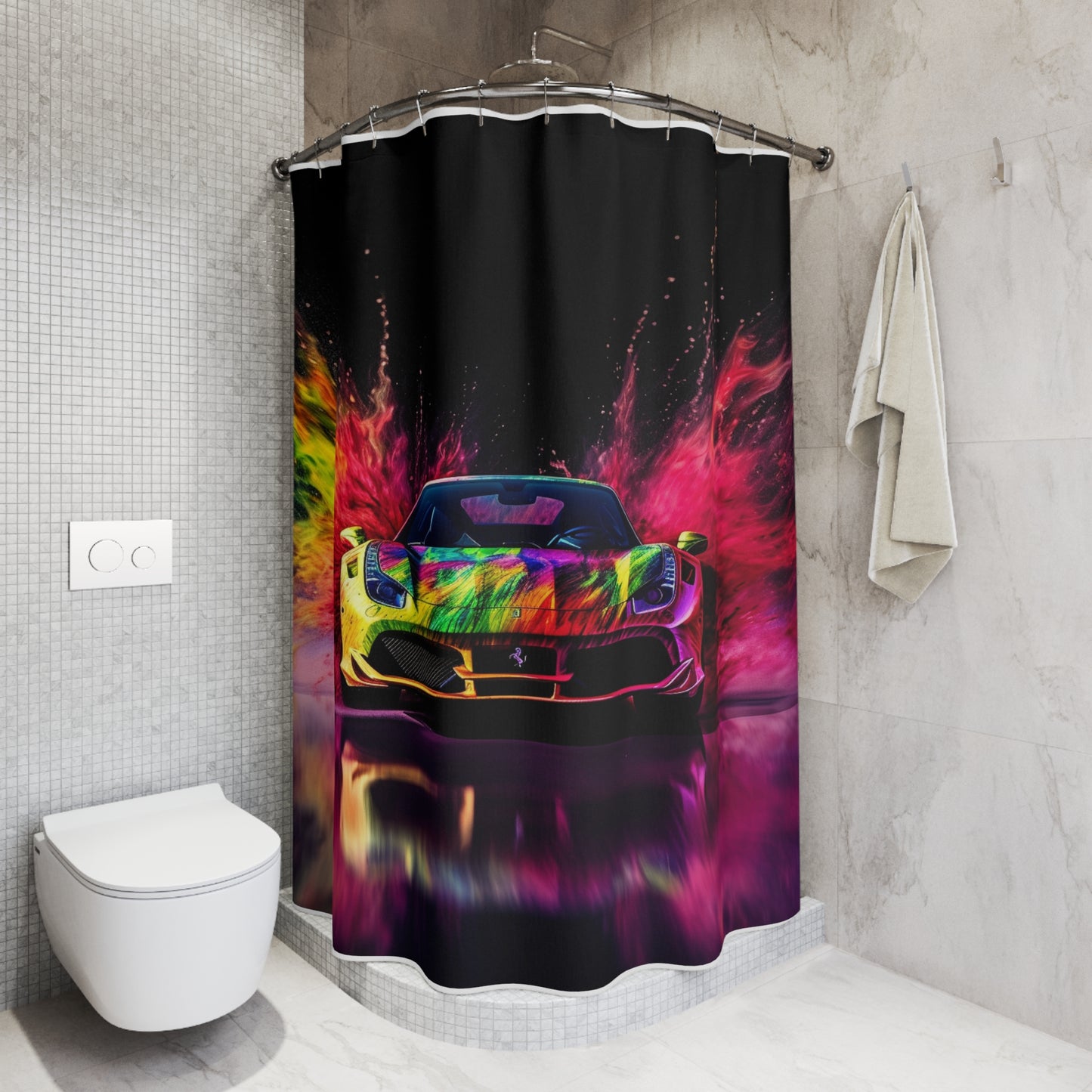 Polyester Shower Curtain Farrari Water 2