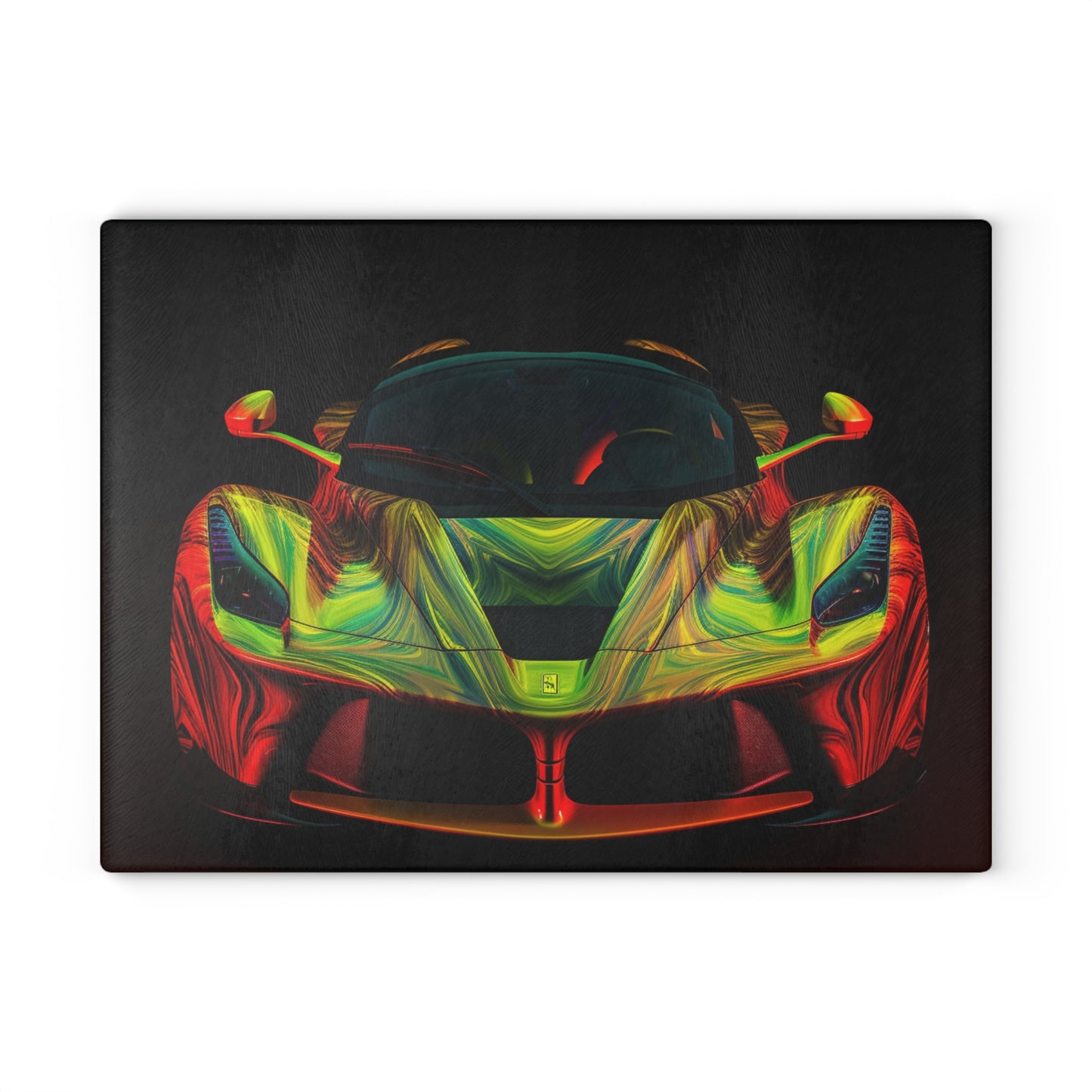 Glass Cutting Board Ferrari Neon 1