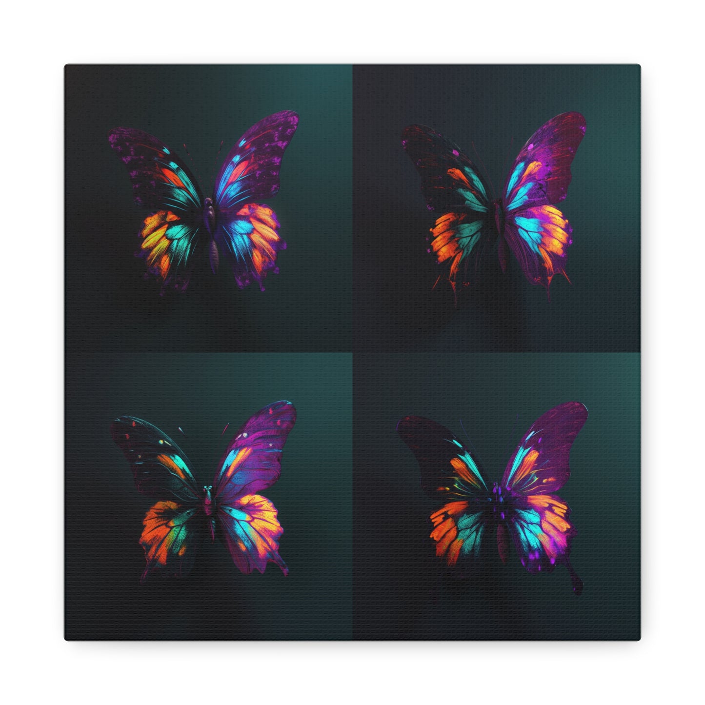 Canvas Gallery Wraps Hyper Colorful Butterfly Purple 5