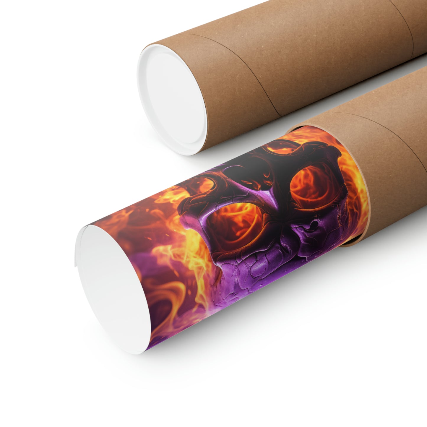 Premium Matte Vertical Posters Skull Flames 3