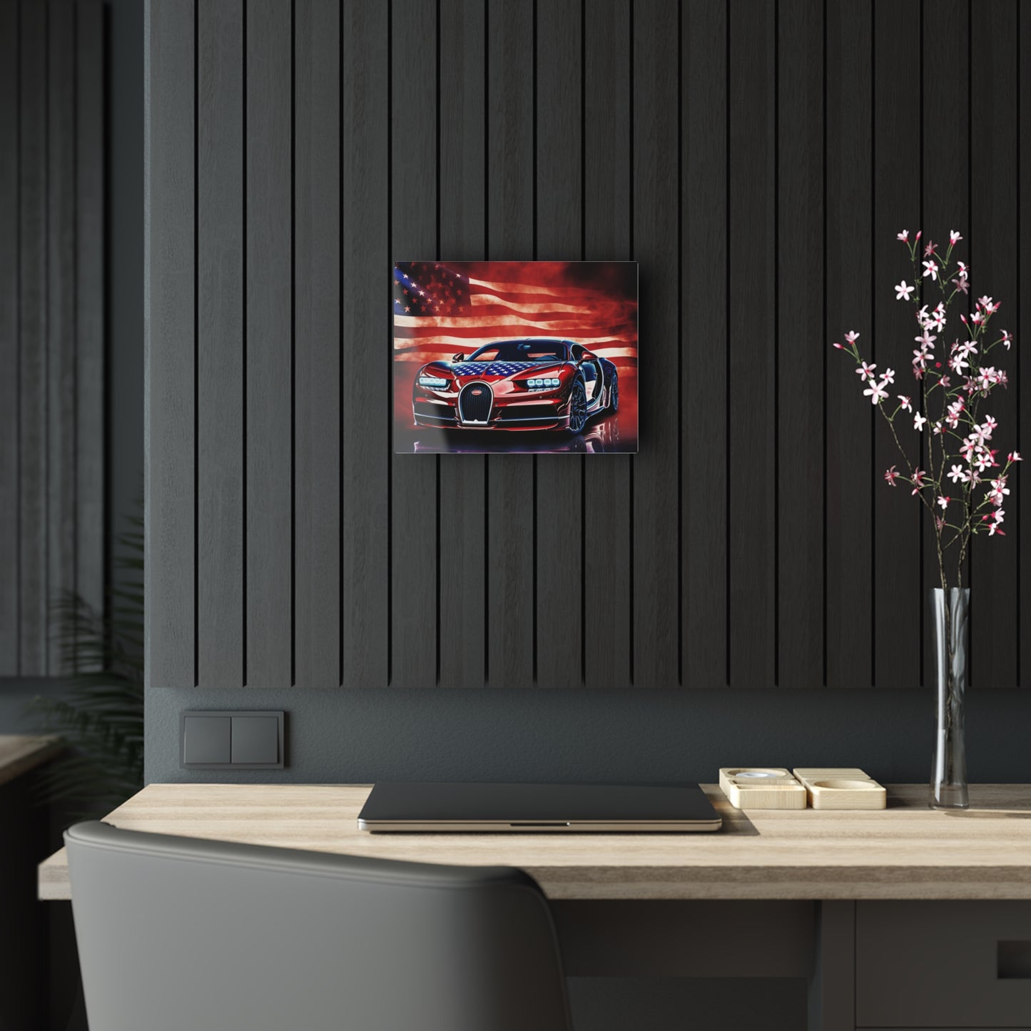 Acrylic Prints Abstract American Flag Background Bugatti 3