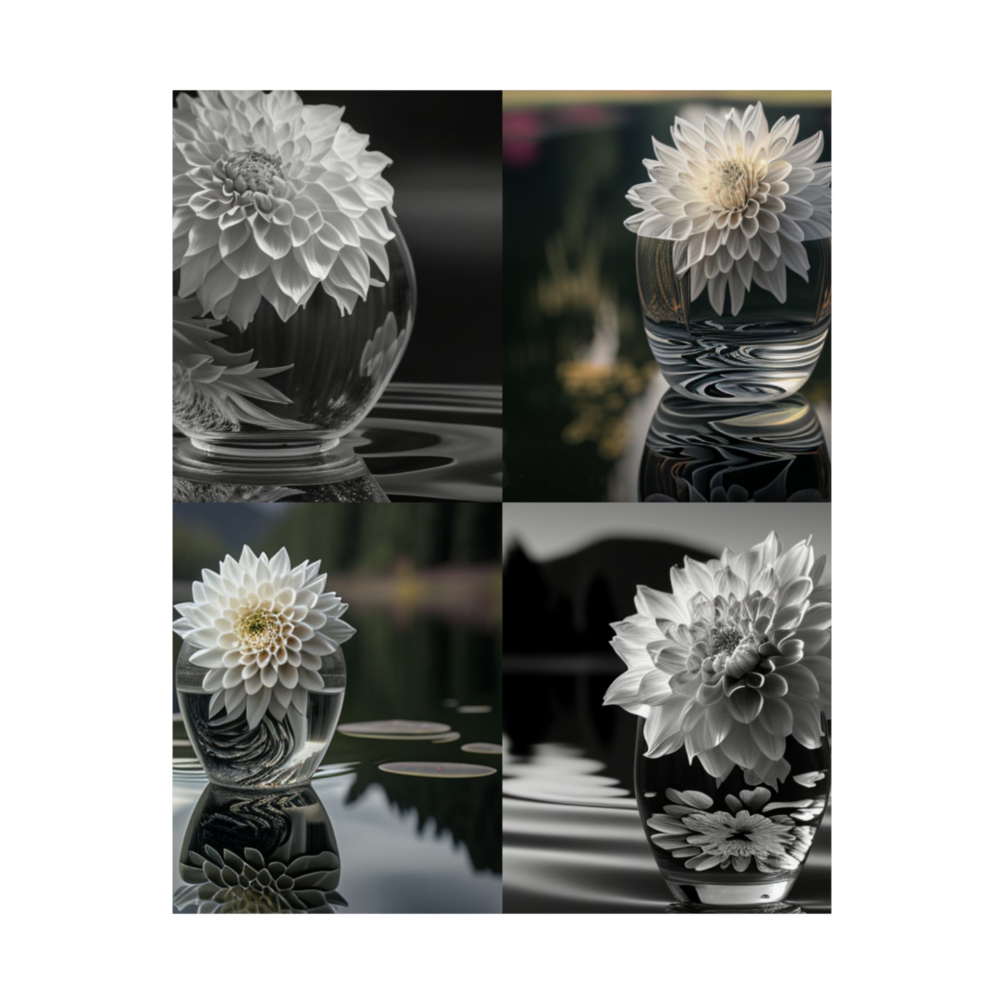 Premium Matte Vertical Posters White Dahlia 5