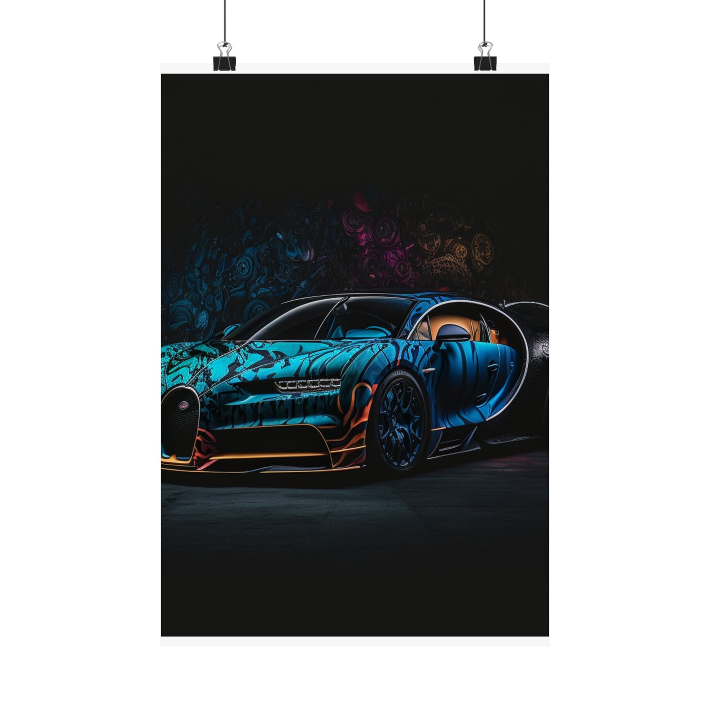 Premium Matte Vertical Posters Bugatti Blue 3