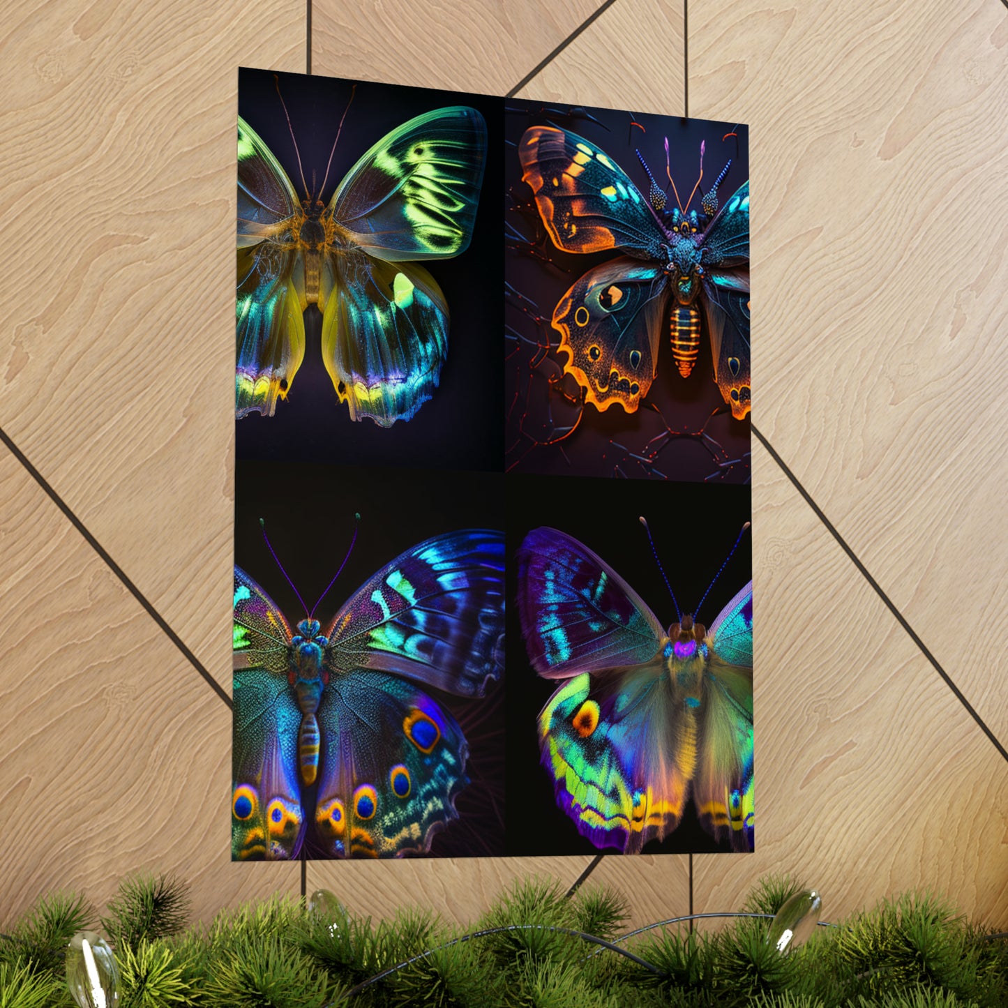 Premium Matte Vertical Posters Neon Hue Butterfly 5