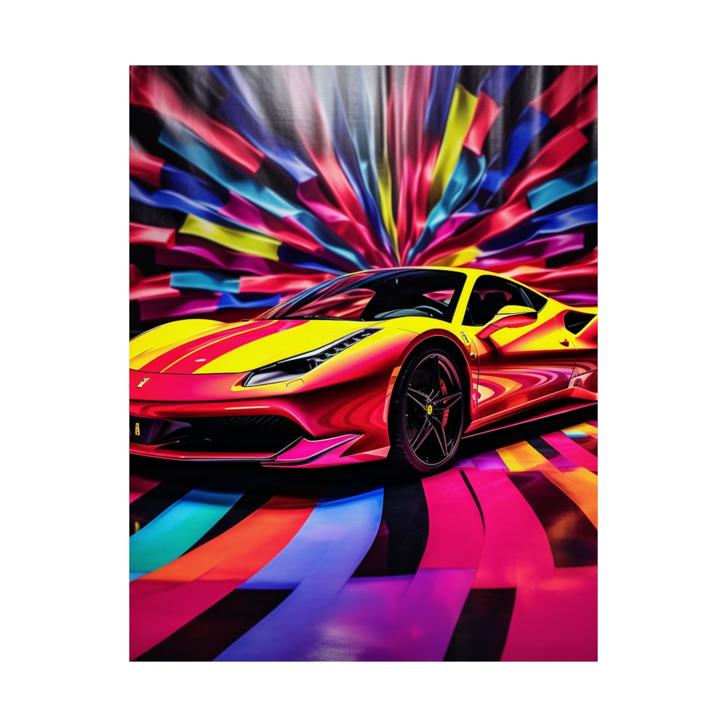 Premium Matte Vertical Posters Macro Flag Ferrari 3