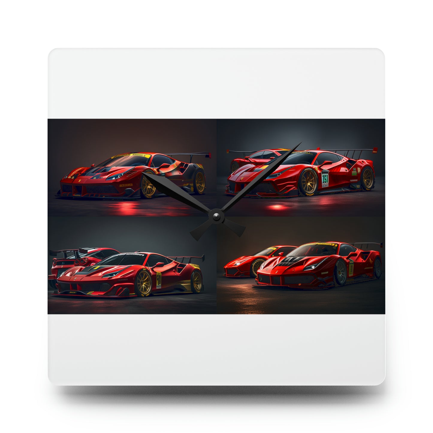 Acrylic Wall Clock Ferrari Red 5