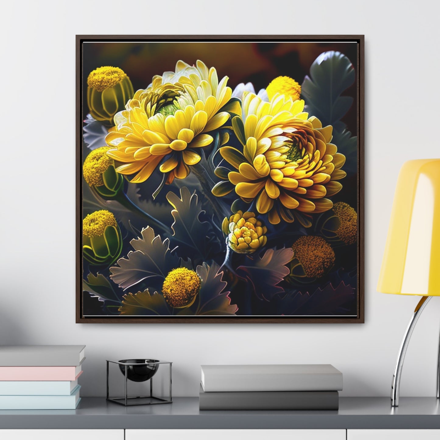 Gallery Canvas Wraps, Square Frame Yellow Hermosas Flores Amarillas 3