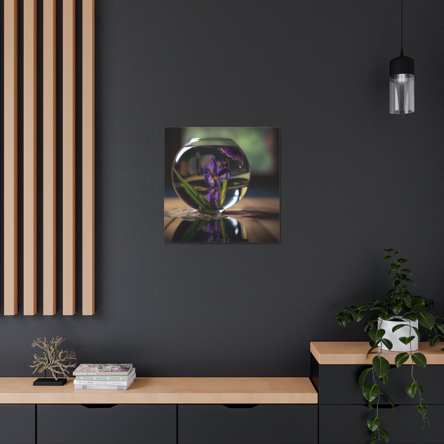 Canvas Gallery Wraps Purple Iris in a vase 1