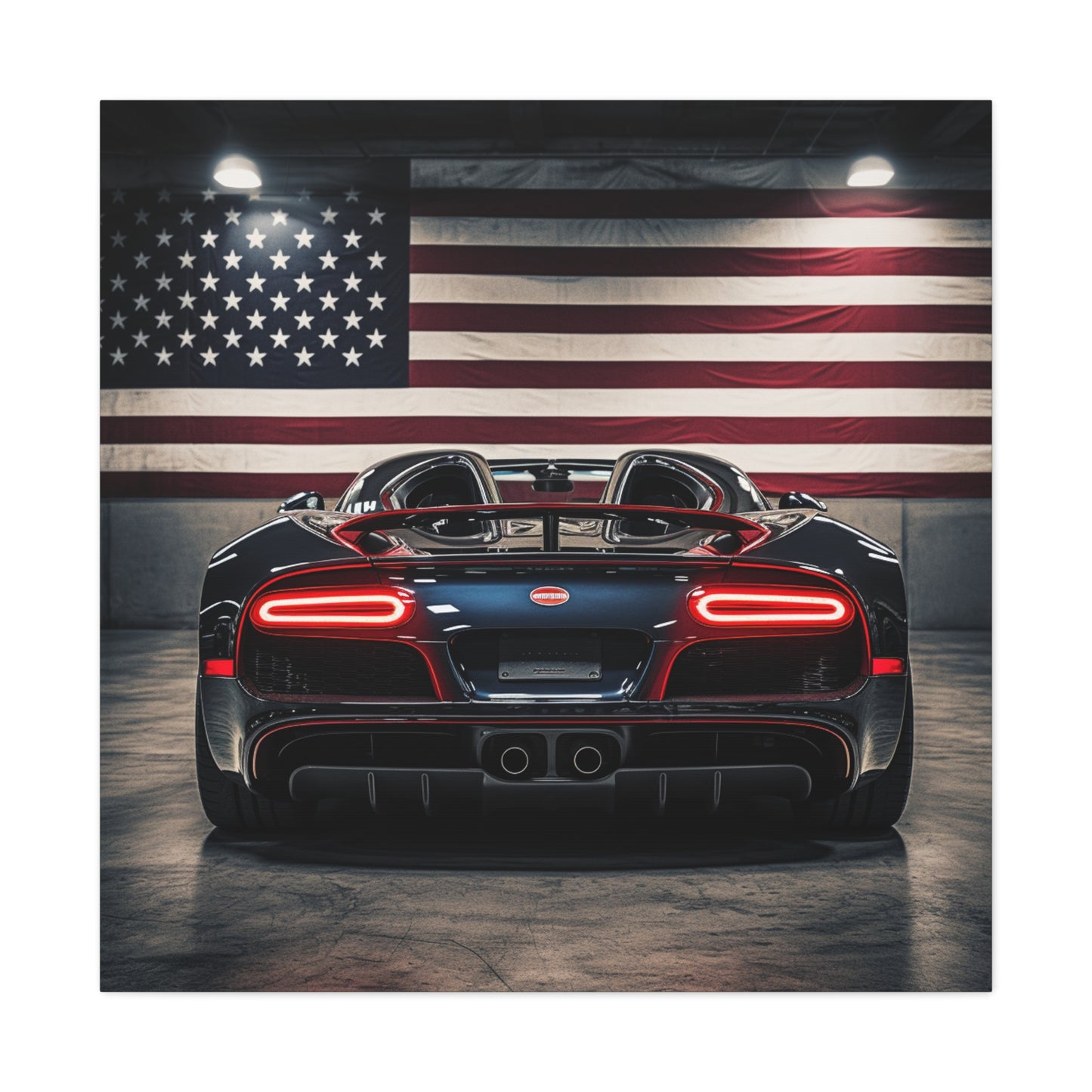 Canvas Gallery Wraps American Flag Background Bugatti 4