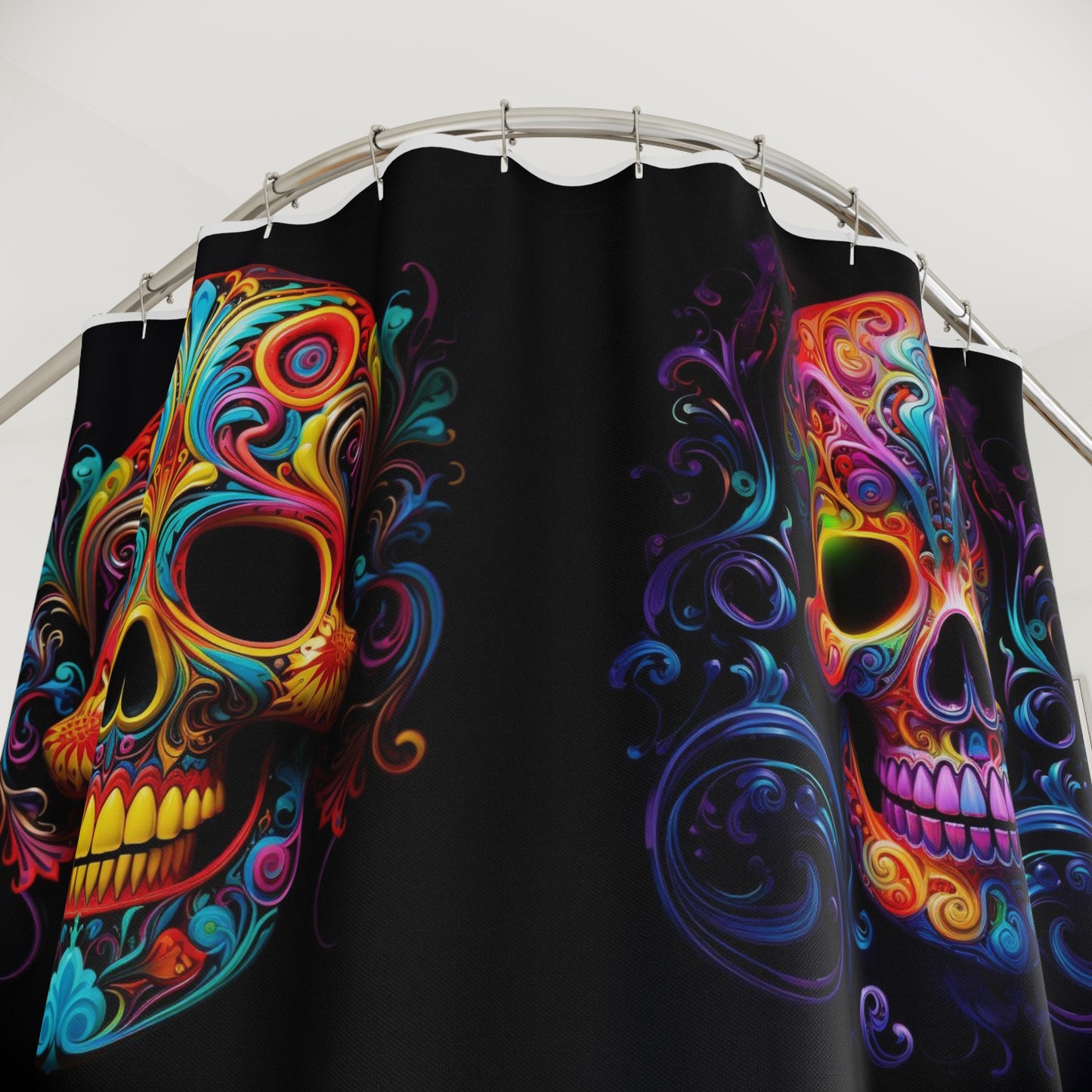Polyester Shower Curtain Macro Skull Color 5