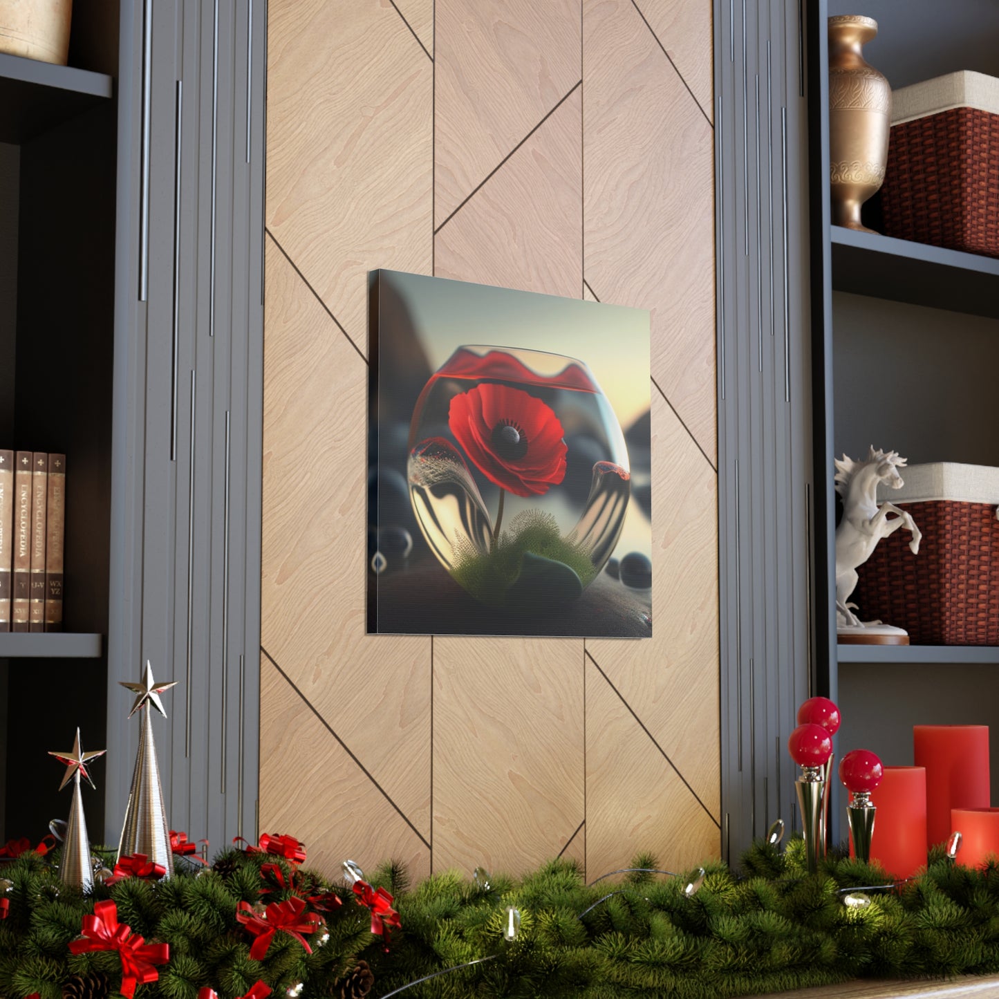 Canvas Gallery Wraps Red Anemone in a Vase 3