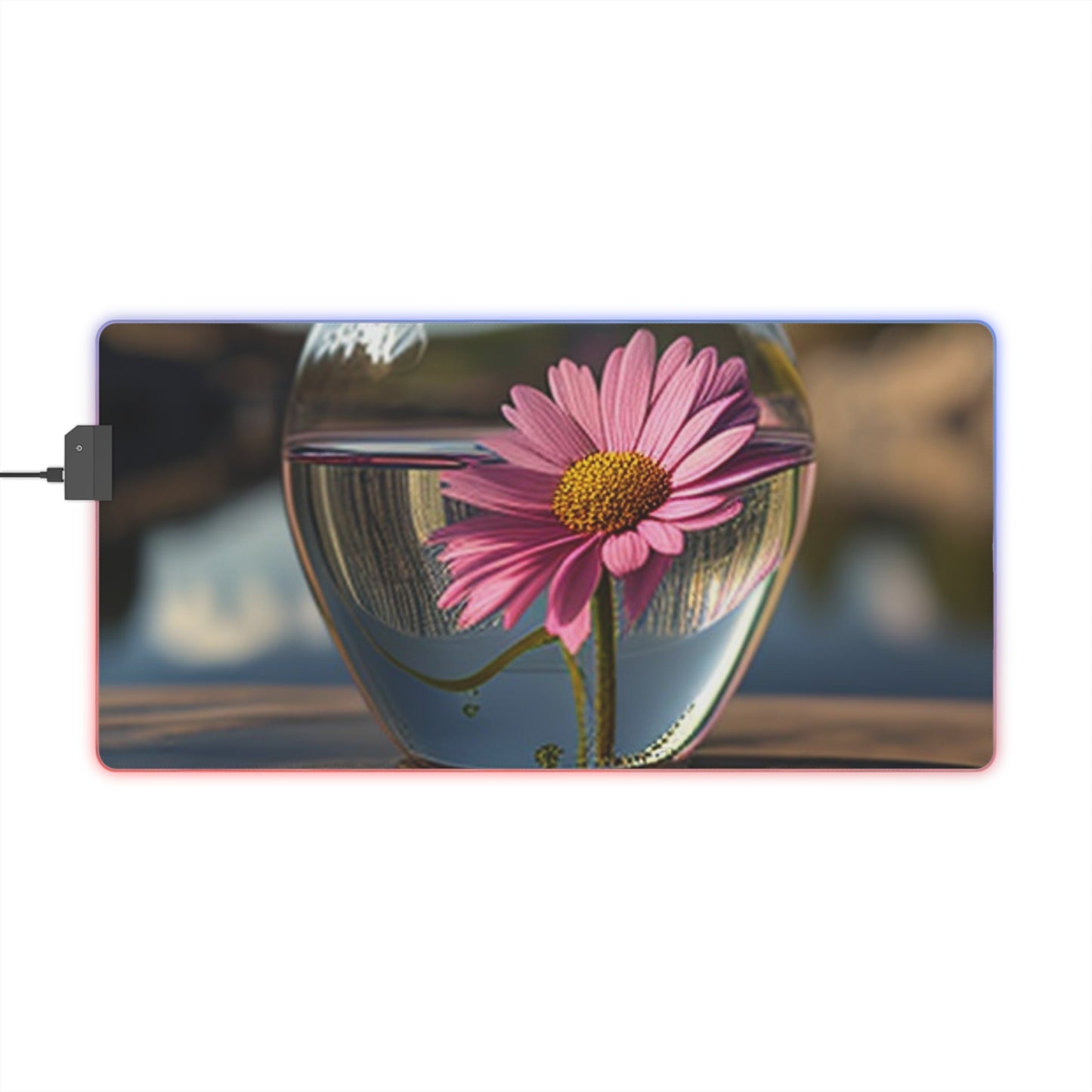 LED Gaming Mouse Pad Pink Daisy 3