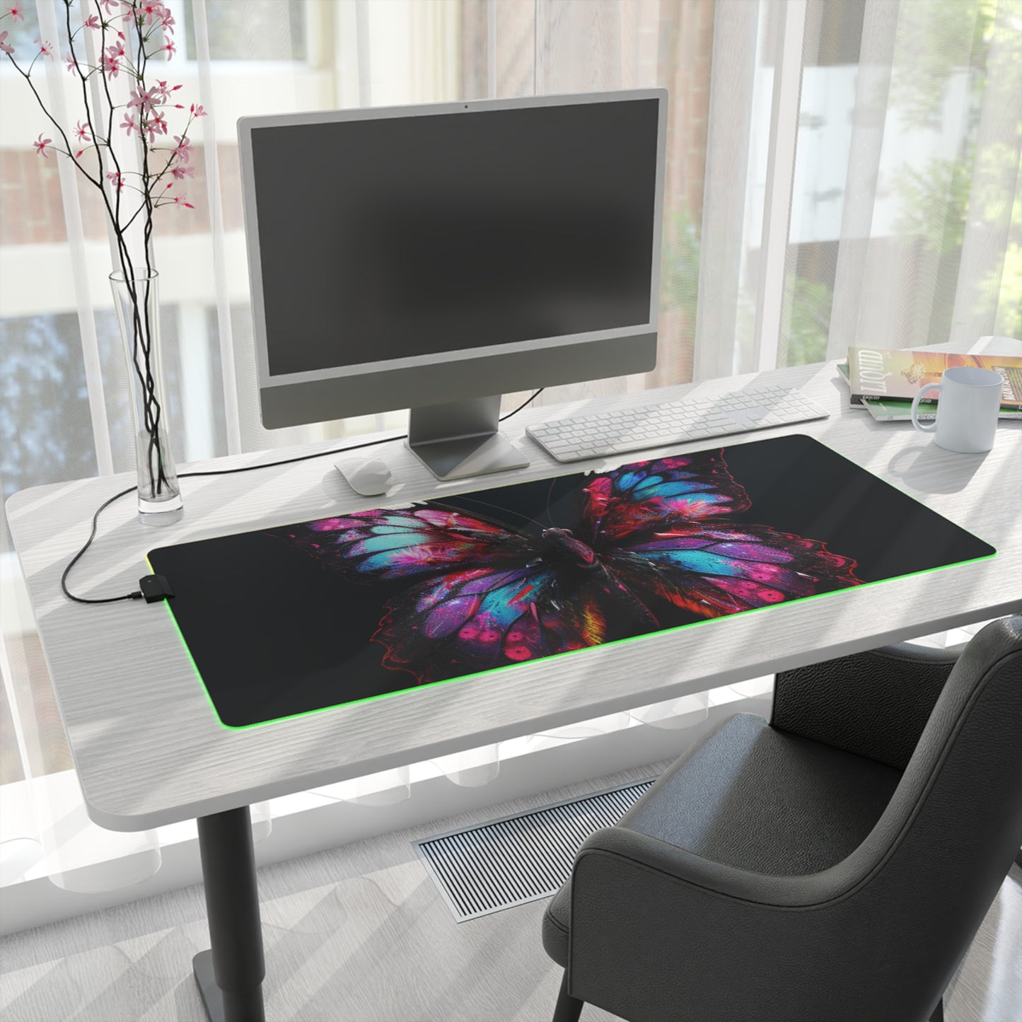 LED Gaming Mouse Pad Hyper Butterfly Real